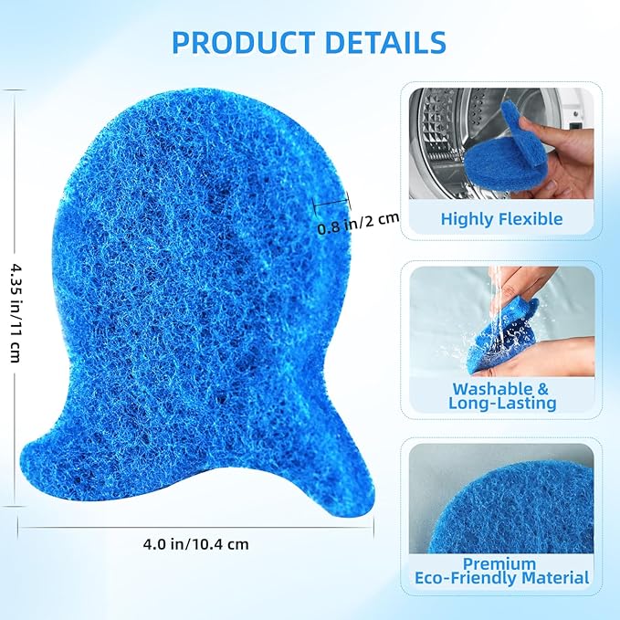 6 PCS Pet Hair Remover for Laundry – Effectively Removes Fur, Lint & Dander – Reusable, Eco-Friendly Laundry Pet Hair Catcher – Gentle on Clothes, Protects Machine, Easy to Use & Clean (Blue)