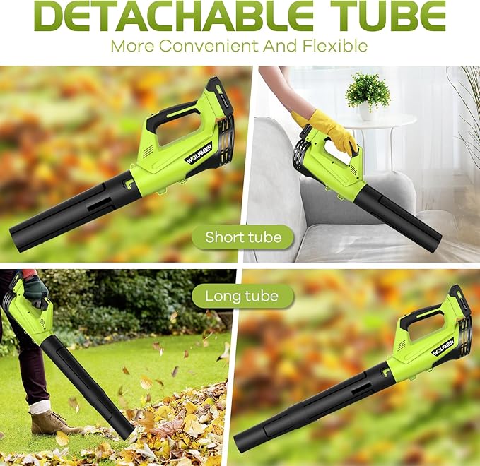Leaf Blower, Electric Cordless Leaf Blower with 2 Batteries and Charger, 2 Speed Mode, Lightweight Cordless Blower for Blowing Leaves, Patio Cleaning, Blowers for Lawn Care and Dust