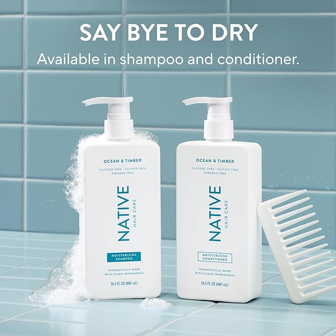 Native Ocean & Timber Shampoo and Conditioner Contain Naturally Derived Ingredients | All Hair Types, Color & Treated, Fine to Dry Damaged, Sulfate & Dye Free - 2-Pack