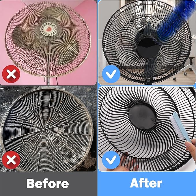 XANGNIER Fan Cleaning Brush Tools Set,6 Pcs Fan Cleaner for Stand up Fan/Desk/Window Exhaust/Box/Oscillating/Standing/Floor/Clip on/Wall/Table/Wall Mount/Pedesta Fan,Bendable Cobweb Duster Remover