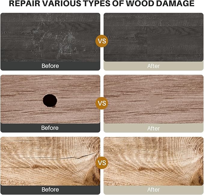 Vinyl Laminate Floor Repair kit with Heat Pen, Linoleum Hardwood Floor Scratch Repair - 11 Colors Floor Wax Wood Marker Restore Scratches, Cracks, Stains,Holes for Wooden Door, Floor, Cabinet, Table
