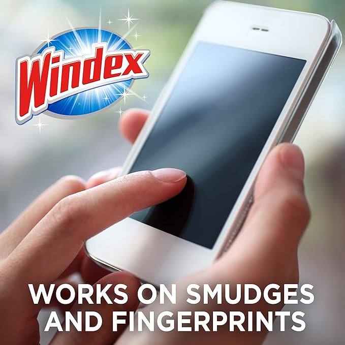 Windex Electronic Cleaning Wipes, Pre-Moistened Screen Wipes for TVs, Phones, and Other Electronics, Resealable for a Freshness Lock, 25 Count (Pack of 6)