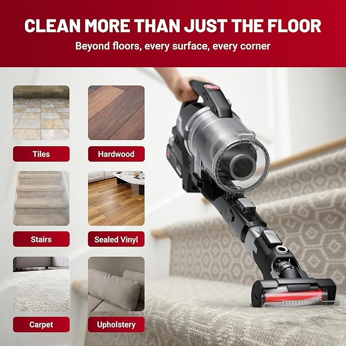 Hoover ONEPWR WindTunnel Emerge Pet+ Cordless Stick Vacuum Cleaner, Lightweight Stick Vac, Powerful and Quiet Cleaning, Self Standing, No Wall Mount Required, Cordless Vacuum Cleaners for Home Use