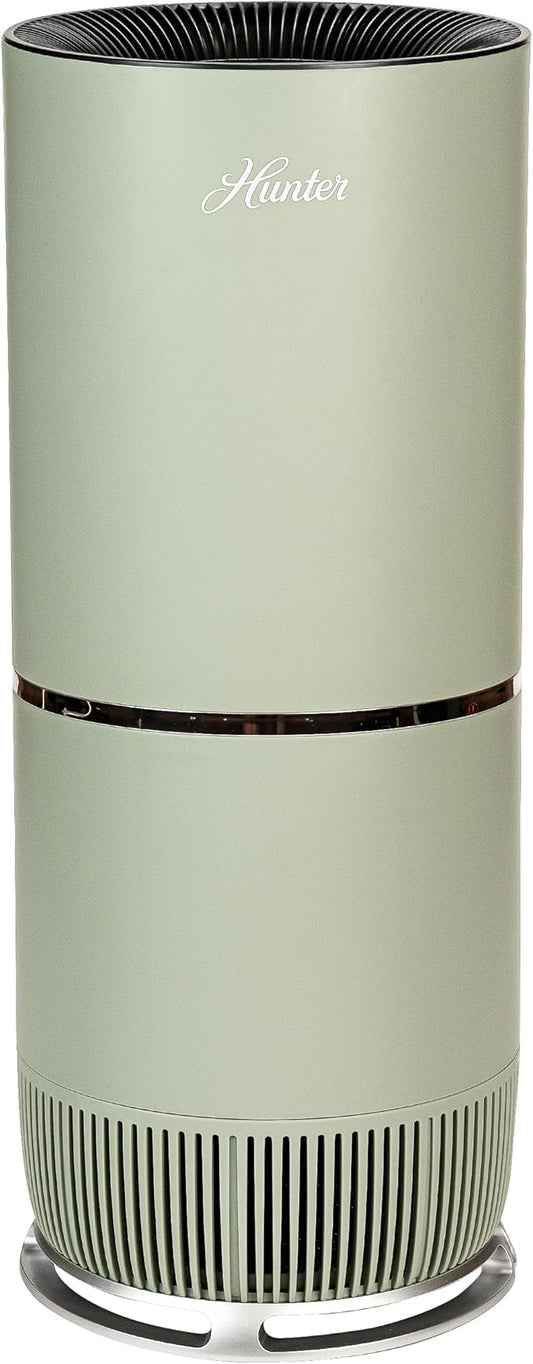 Hunter Fan Company HP670 True HEPA Air Purifier for Allergies, Removes Dust, Smoke, Mold, and Pollen, Covers up to 195 Sq. Ft., Digital Tall Tower, Sage