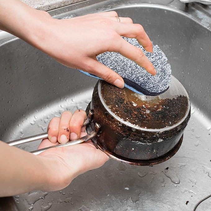 Multi-Purpose Sponges Kitchen by Scrub-it - Non-Scratch Microfiber sponges for Cleaning, Along with Heavy Duty Scrubbing Power - Reusable Dish Sponge for Dishes, Pots and Pans (6 Pack, Small)