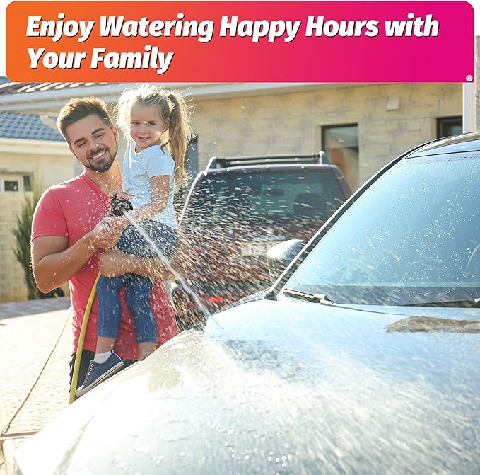 AUTOMAN Garden Hose Nozzle -2 Pack, 100% Metal High Pressure Spray Nozzle, Labor-Saving Design, Heavy Duty Water Hose Nozzle for Garden Watering, Car Washing, Window Cleaning, Pets Bathing