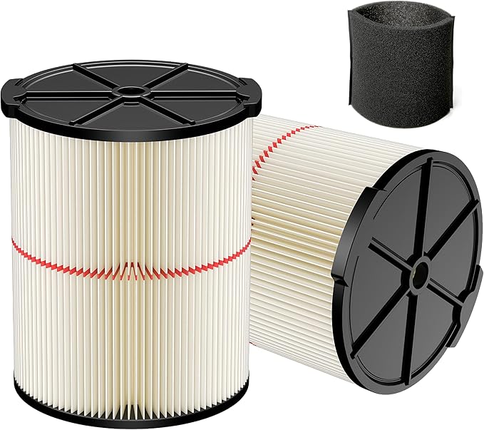 2 Pack Replacement Cartridge Filter Compatible with Craftsman 17816 9-17816 Wet Dry Vac fit 5/6/8/12/16/32 Gallon & Larger Vacuum Cleaner