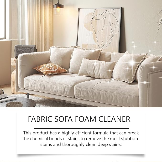 Couch Cleaner For Fabric, Powerful Stain Remover Spray, Professional Sofa Cleaner, Laundry Stain Removers, Household Supplies for Kitchen Car Patio Carpet Upholstery Leather RV