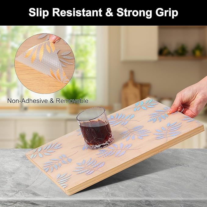 Cooyes Shelf Liner – Premium Non-Adhesive Cabinet & Drawer Liner for Kitchen – Waterproof Shelf Paper with Modern Pattern – Durable EVA Cabinet Mat – Easy to Cut （17.5" W x 78.7" L）