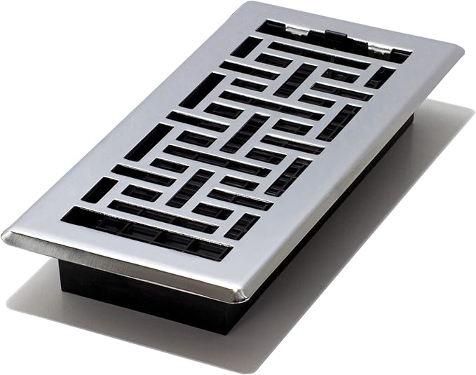 Decor Grates AJH410-C Oriental Floor Register, 4x10 Inches, Chrome
