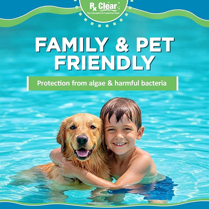 Rx Clear 1" Inch Chlorine Tabs | 5 Pounds | Use Tablets as Bactericide, Algaecide, & Disinfectant in Swimming Pools | Stabilized, Long Lasting, Slow Dissolving, & UV Protected