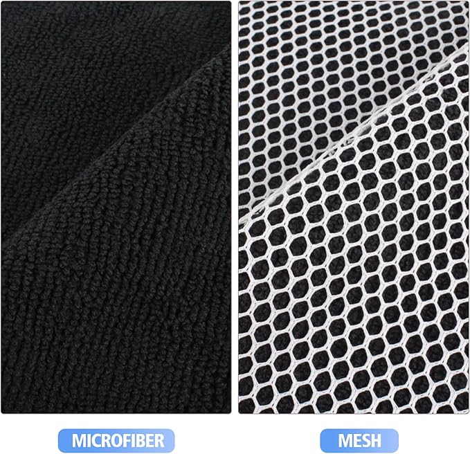 KinHwa Kitchen Washcloths for Dishes Absorbent Microfiber Dish Cloths Quick Dry Dish Rags with Poly Scour Scrub Side Ideal for Kitchen Cleaning (Black, 7inchx7inch 18 Pack)