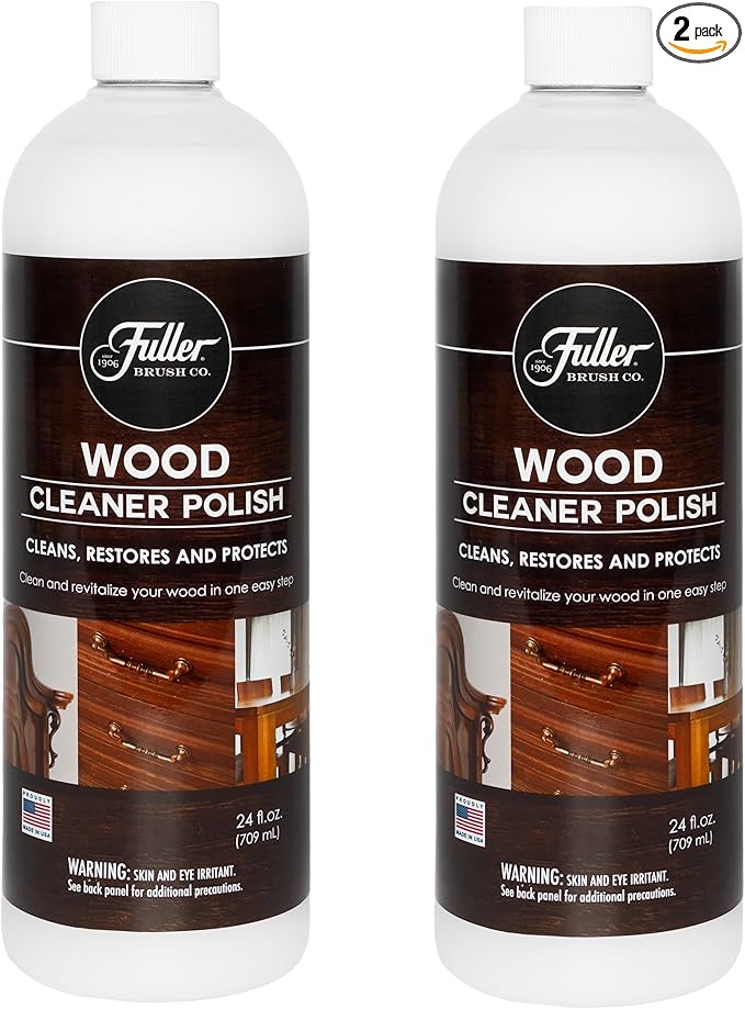 Fuller Brush Wood Polish & Cleaner – Conditions, Shines & Protects Wood Surfaces – Removes Dust, Smudges & Stains – Safe for Furniture, Cabinets, Tables & Trim - (Refill Bottle - Pack of 2)