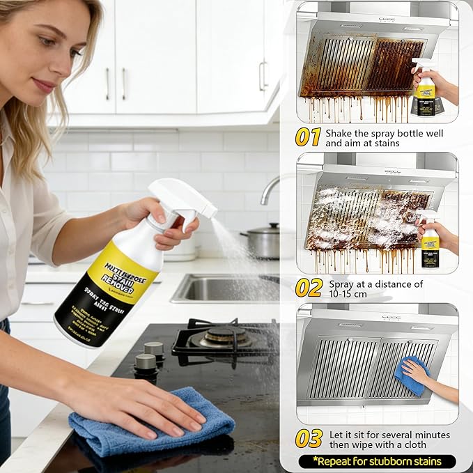 Multi-Purpose Stain Remover, A powerful cleaner for kitchens floors toilets and cars effectively removes hard water stains yellowing and stubborn residues(120ml)