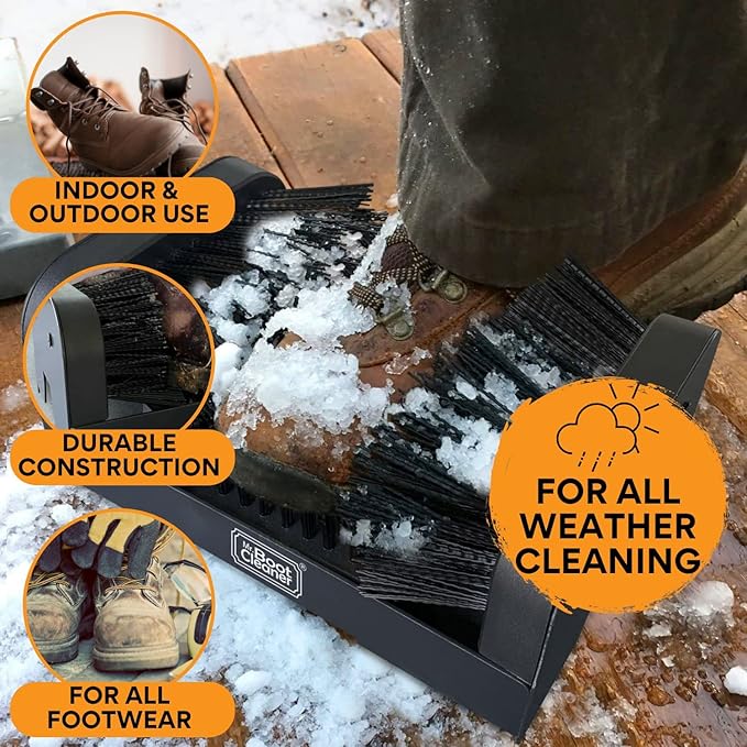 Heavy Duty Boot Brush Cleaner Outdoor Floor Mount or Portable Boot Scraper/Scrubber with Hardware