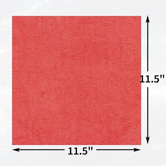 HOMERHYME Microfiber Cleaning Cloth, 200 Pack Red Cleaning Rags Microfiber Towel Bulk Absorbent Lint-Free Wash Cloths, All-Purpose Towels for Cars, Shop, Automotive, Garage, Home & Kitchen