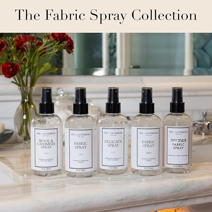 The Laundress Classic Fabri- Spray, Wrinkle Release Spray, Upholstery and Linen Spray, Fabric Refresher, Clean Laundry Scent, 8 Fl Oz, (Pack of 2)