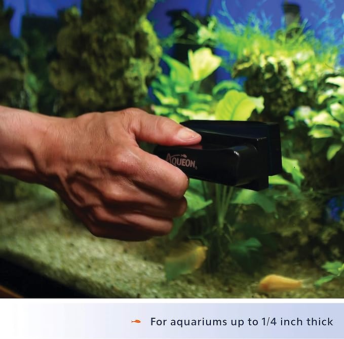 Aqueon Aquarium Algae Scraper, Fish Tank Cleaning Magnets for Glass/Acrylic, Small, Black