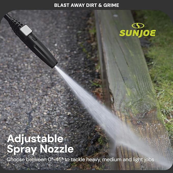 Sun Joe Electric Pressure Washer with Powerful Motor for Cars/Fences/Patios/All Uses, Safety First GFCI Power Cord, Adjustable Spray Wand & Total Stop System, 20-Foot Hose, Black, SPX205E-XT