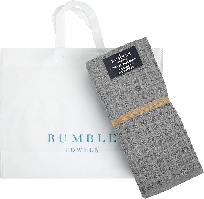 Premium Kitchen Towels (16”x 28”, 6 Pack) | Cotton Kitchen Hand Towels | Dish Towels | Kitchen Towels | Highly Absorbent Tea Towels Set | Grey