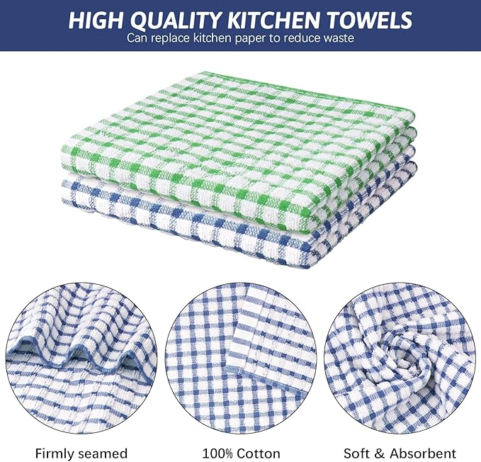 Nialnant 8 Pack Dish Cloths for Washing Dishes, 100% Cotton Reusable Cleaning Rag, Quick Drying Dish Towels for Kitchen-11 x 11 Inches