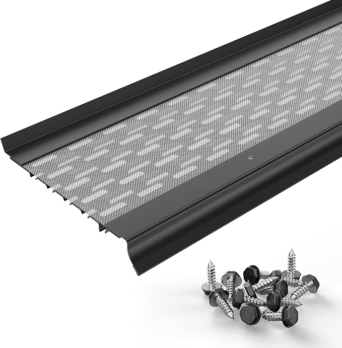 Micromesh 5 inch Gutter Guards Leaf Protection, 25 Feet Black, Stainless Steel Mesh, Aluminum Gutter Covers, Contractor Grade Gutter Guard from Manufacturer