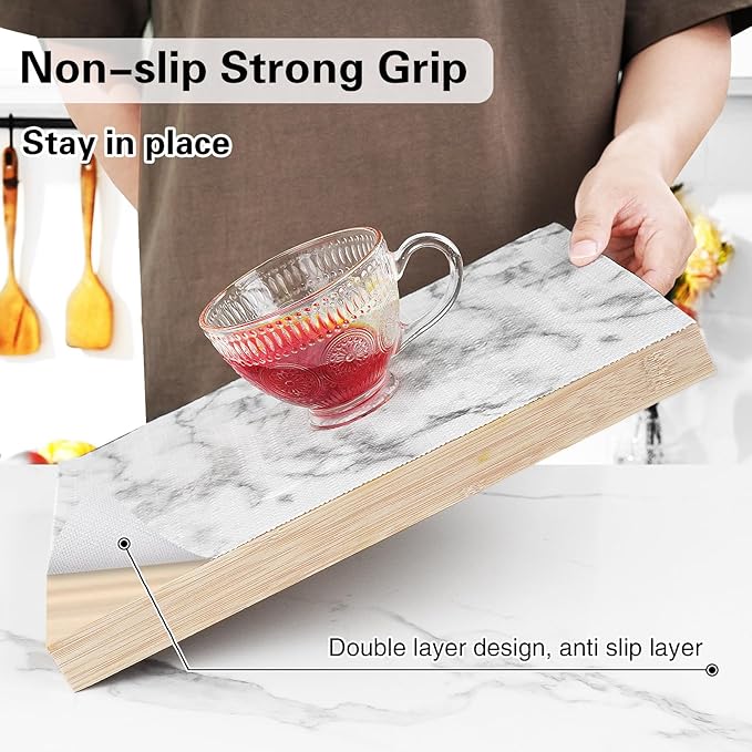 Drawer and Shelf Liner for Kitchen Cabinet,Non-Adhesive Cabinet Liner 24in x 30FT,Waterproof Shelf Paper Non-Slip Mats Cupboard Liners Contact Protect Dresser/Shelves/Table-Marble