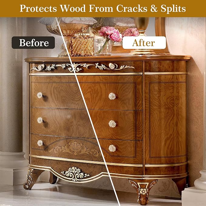 Wood Wax for Furniture, All Natural Paste Wax for Wood Polishing, Chalk Paint Beeswax for Sealing &Protecting Painted and Raw Wooden Surfaces, Beeswax Polish for Floors, Cabinets, Tables, Doors, 3.5oz