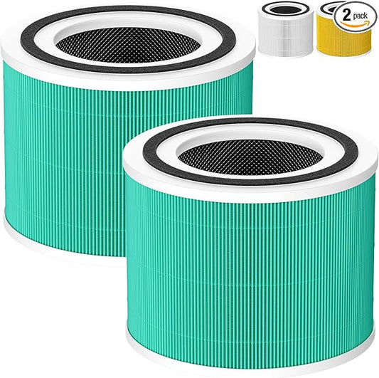2 Pack 14 True HEPA Toxin Absorber Replacement Filter Compatible with 240 Air Purifier, 3-in-1 True HEPA Filter Replacement with HP-14 Activated Carbon Filter, Green