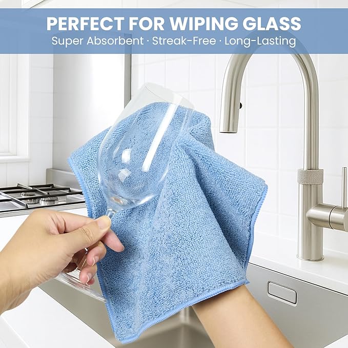 Microfiber Cleaning Cloth, 52 Pack Assorted Color Cleaning Rags for Housekeeping, Colorful Reusable Microfiber Towels for Car, Kitchen, Bathroom and Household Cleaning Supplies, 11.8"X11.8"