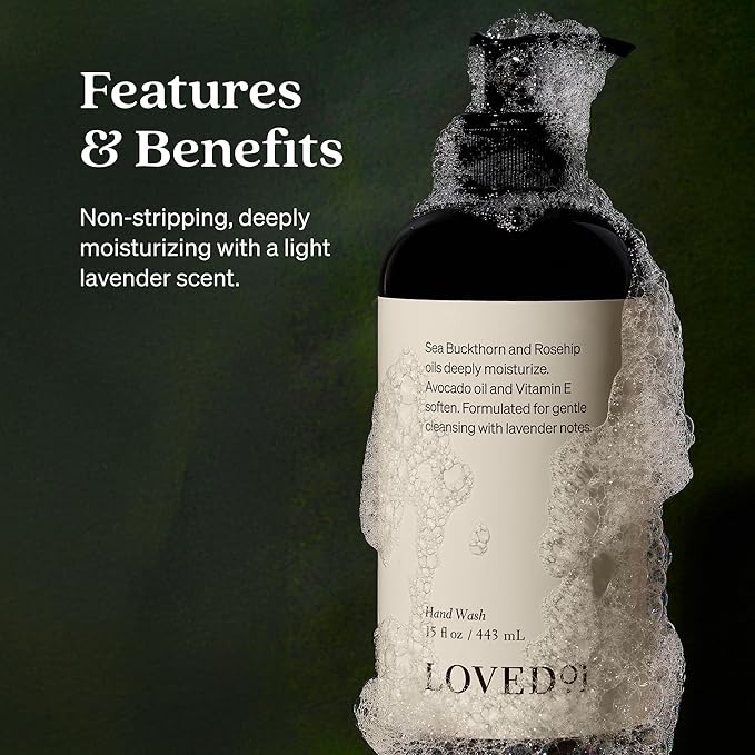 Loved01 Hand Wash, John Legend Skincare, Liquid Hand Soap, Gentle & Hydrating, Cruelty-Free, Oprah's Favorite Things, Formulated with Nourishing Oils & Soft Lavender, 2-Pack (15 oz each)