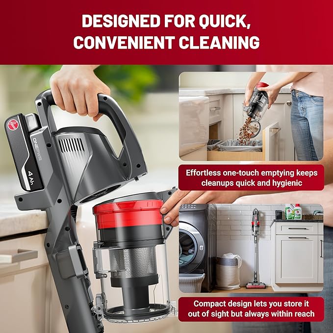 Hoover ONEPWR WindTunnel Emerge Pet+ Cordless Stick Vacuum Cleaner, Lightweight Stick Vac, Powerful and Quiet Cleaning, Self Standing, No Wall Mount Required, Cordless Vacuum Cleaners for Home Use