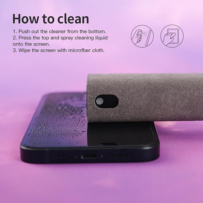 Screen Cleaner Kit 4 Pcs, Two in One Screen Cleaner Spray and Wipe, Touchscreen Mist Cleaner Spray Bottle for Phone/Laptop/Tablet/TV/Monitor/Car Screens