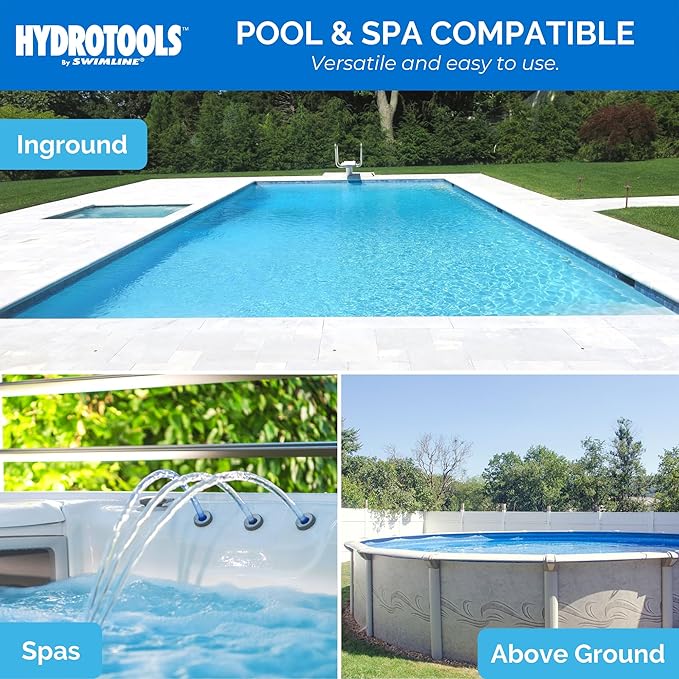 HYDROTOOLS BY SWIMLINE 87400 Large Capacity Pool & Spa Chemical Dispenser Thermometer Combo | Compatible Bromine & Chlorine Supports 1-3’’ Tablets | Adjustable Customizable Flow Rate | Cost Effective