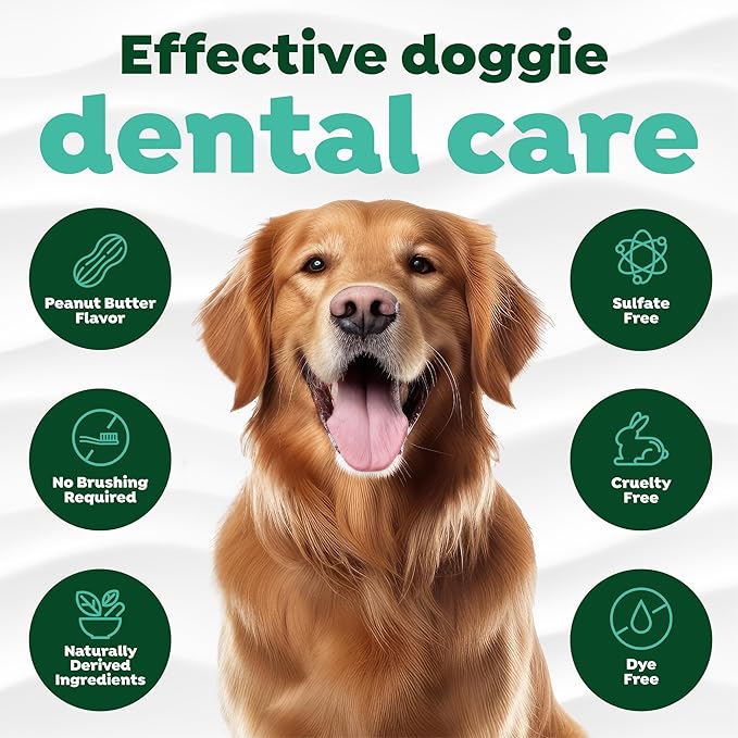 TropiClean Fresh Breath Dog Toothpaste for Teeth Cleaning, Breath Freshener, Easy Plaque & Tartar Remover Gel, No Toothbrush Needed, Peanut Butter, 4oz.