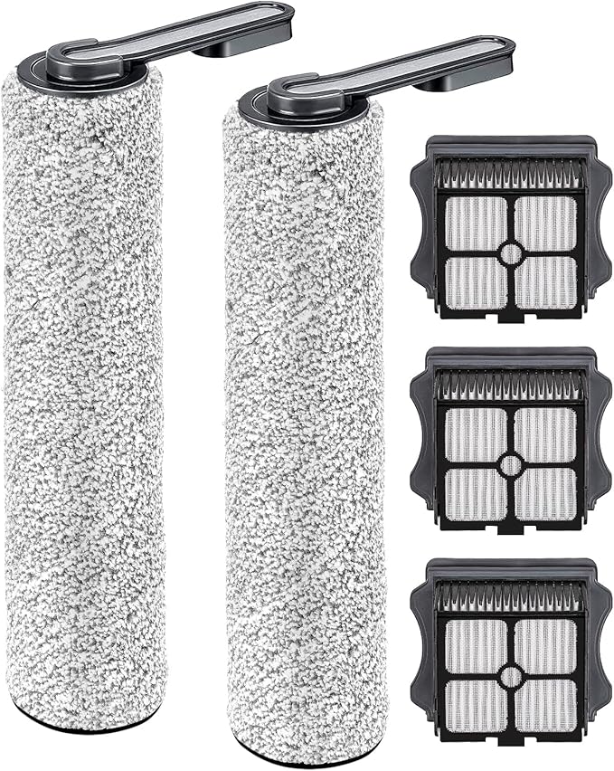 (5 Pieces) Replacement Brush Rollers and HEPA Filters Compatible with Tineco Floor ONE S5/Floor One S5 Pro 2 Smart Cordless Wet Dry Vacuum Cleaner (Note: Not applicable to Floor ONE S5 Combo)