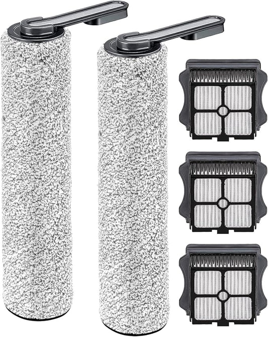 (5 Pieces) Replacement Brush Rollers and HEPA Filters Compatible with Tineco Floor ONE S5/Floor One S5 Pro 2 Smart Cordless Wet Dry Vacuum Cleaner (Note: Not applicable to Floor ONE S5 Combo)