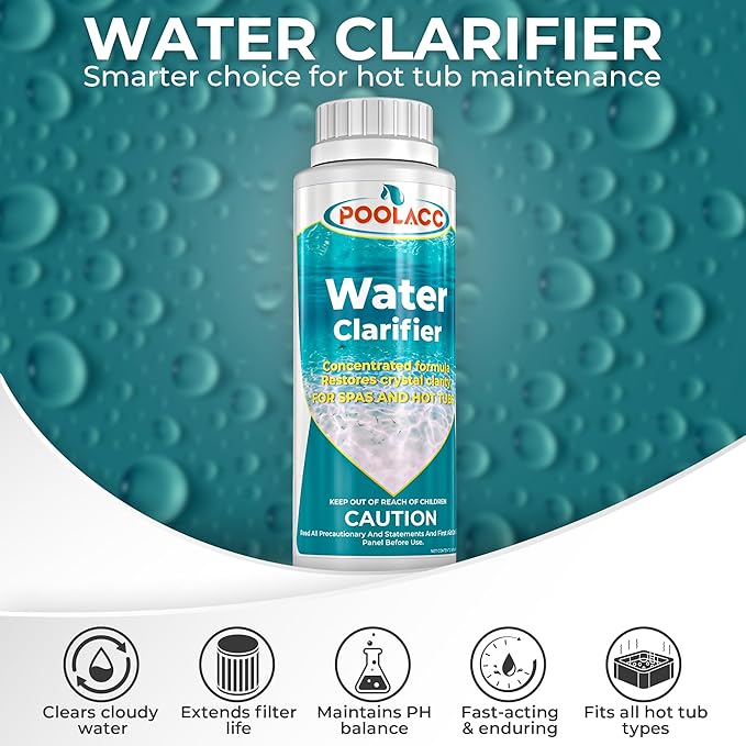 Spa Clarifier Hot Tub - Clears Cloudy Water, Improves Filter Efficiency, Keeps Your Spa Balanced - Highly Concentrated Spa Hot Tub Chemical Water Clarifier, Fit All Spas & Hot Tubs - 16 Oz