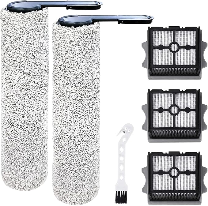 Floor ONE Stretch S6 Roller Brush and Filters for Tineco Floor ONE Stretch S6/Swtich S6/S7 Stretch/S9 Artist/i5 Stretch /i6 Stretch Wet Dry Cordless Cleaners-6Pack