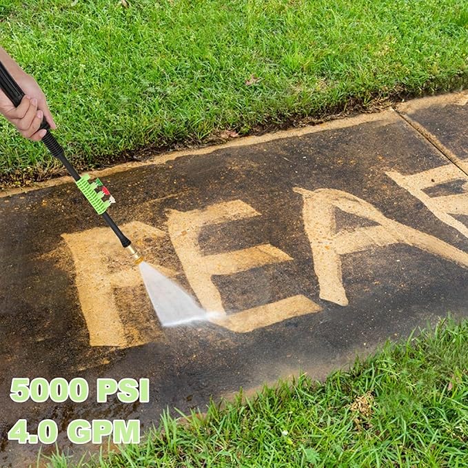5000PSI 4.0GPM Heavy Duty Electric Pressure Washer with 33 FT Extension Hose, 4 Quick Connect Nozzles and Foam Cannon for Cars/Fences/Driveways/Patios/Home Cleaning, Deep Blue