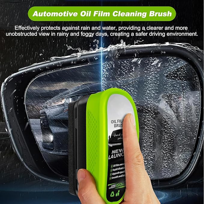 Clear Vision Glass Cleaner, Upgrade 2.0 Clearvision Car Windshield, Automotive Oil Film Cleaning Brush for Cars Windows, Car Windshield Cleaner Tool for Perfect Visibility