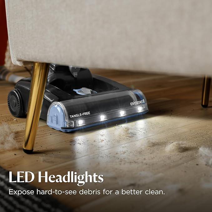 Bissell CleanView Max Tangle-Free Rewind with LED Headlights, Tangle-Free Brush Roll, Automatic Cord Rewind, Included pet Tools, 4073L