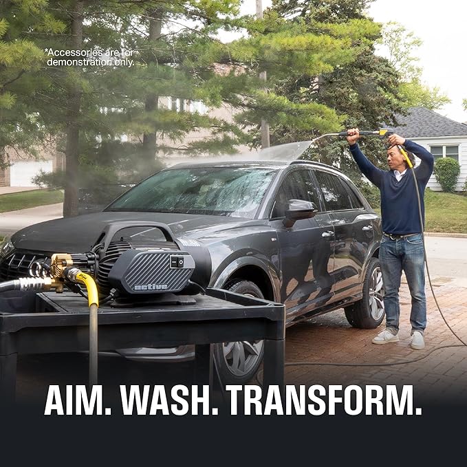 Active 2.3 Electric Pressure Washer –a 2.3 GPM high Pressure Washer for DIY at Home car wash and Professional Detailing and Other Cleaning transformations.