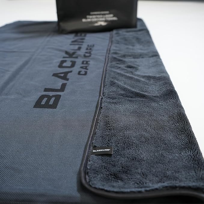 Blackline 24"x36" Slim Twisted-Loop Drying Towel, 800GSM, Streak Free, Lint Free, Reusable - Car Accessories, Bath Towels, Microfiber Cleaning Cloth - One Pass is All You Need