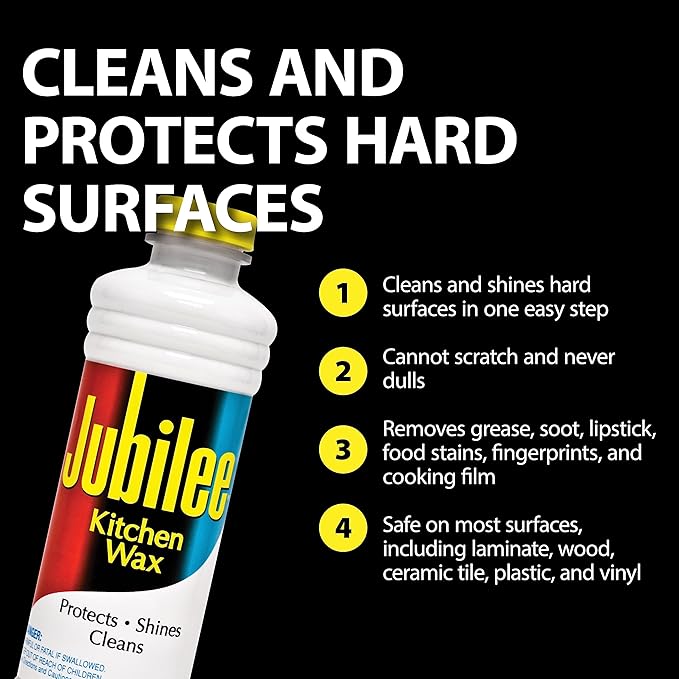 Jubilee Kitchen Wax (2-Pack) - Ultimate Kitchen Cleaner for Countertops, Appliances, and Cabinets/Clean & Shiny Surfaces/Easy-to-Use/Use for Countertops, Sinks, Tables, Tiles & More (524815)