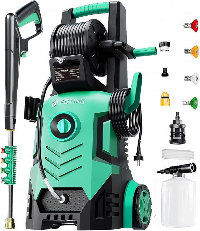 2026New Pressure Washer 4800PSI, 34" Tall, 4 Quick Connect Nozzles,Inlet Hose&Filter&500mlFoam Cannon for Cars/Fences/Driveways/Home Cleaning,Blue