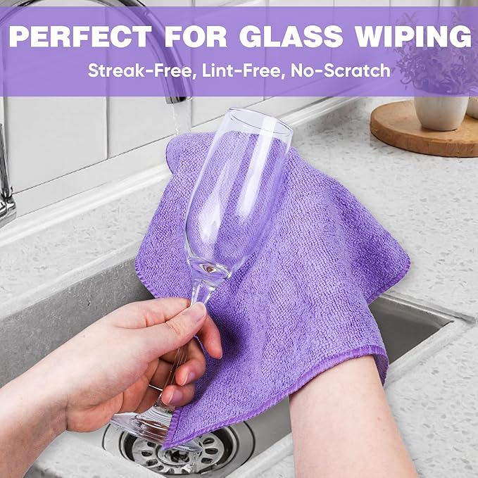 10 Colors Microfiber Cleaning Cloths, 150 Pack Assorted Cleaning Rags, Highly Absorbent Microfiber Towels for Car, Kitchen, Bathroom and Household Cleaning, 11.8"X11.8"