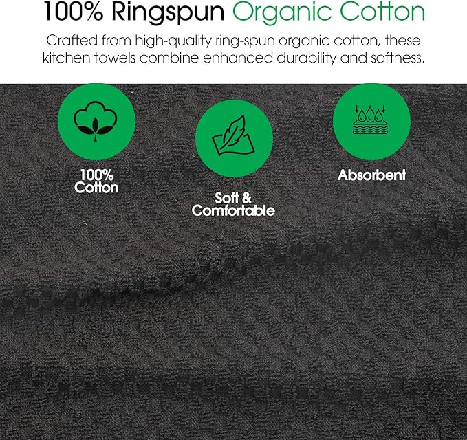 DG Collections Terry Dish Towels, 100% Cotton Kitchen Towels, Set of 8 (15x25 inch) Hand Towels - 400 GSM, Absorbent Terry Cloth Dish Towels for Kitchen, Soft Tea Towels - Grey Color