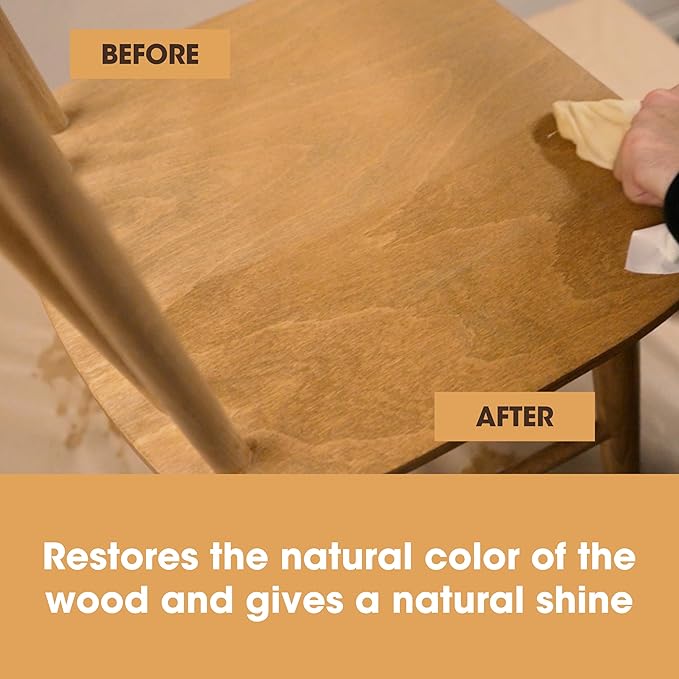 Furniture Clinic Premium Beeswax Polish (6.8oz/200ml) | Condition, Restore, Protect, & Waterproof Wood Furniture, Cabinets, and More | Natural Wax for all Wood Types & Colors - Oak, Teak, Dark & Light