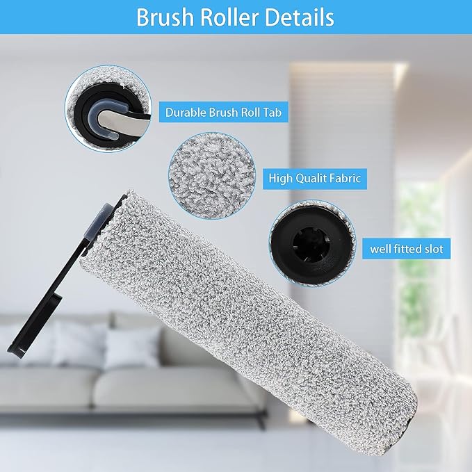 【for ONE S5 Blue】【for ONE S5 Pro 2】Roller Brush and Filters for Tineco Floor ONE S5 /Floor One S5 Pro Cordless Wet Dry Vacuum Cleaner, Replacement Parts Include 2 Brush Rollers,4 Filters